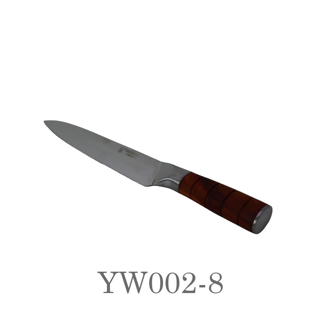 12.5" Wooden Handle Chef Knife YW002-8(১২.৫" কাঠের হাতল শেফ নাইফ (YW002-8)