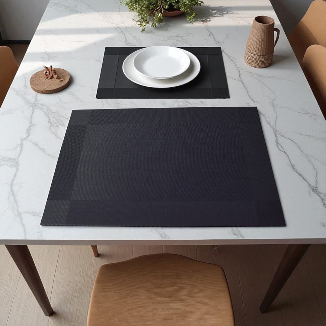 Black Placemat/Table Mat 6pcs Set(ব্ল্যাক প্লেসম্যাট/টেবিল ম্যাট ৬ পিস সেট)
