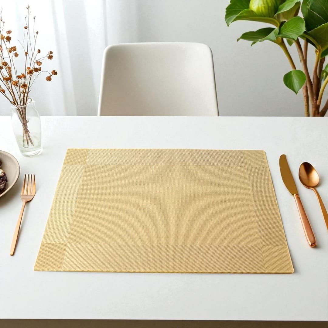 Deep Gold Placemat/Table Mat 6pcs Set (ডিপ গোল্ড প্লেসম্যাট/টেবিল ম্যাট ৬ পিস সেট)